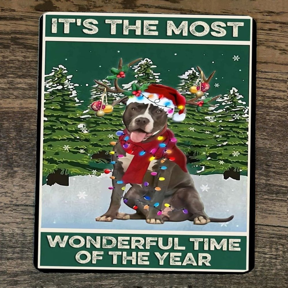 Mouse Pad Its The Most Wonderful Time of‎ the Year Christmas Dog Xmas